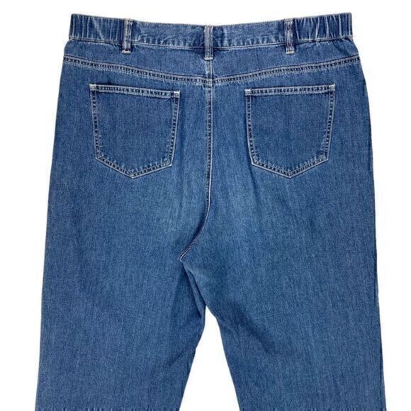 Orvis Capri Jeans Womens Sz 12 Blue Medium Wash Crop 5 Pocket Denim Button Ankle - Picture 7 of 15